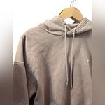 Adidas  Originals Trefoil Cropped Hoodie sweatshirt in a beige/tan color Photo 3