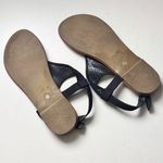 a.n.a  Women's Black perforated Design Ankle Strap Sandals with Brown Sole Sz 7 Photo 2