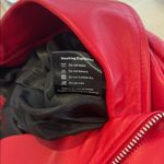 Madonna & Co Luxe Zip Detail Leather Peplum Biker Moto Jacket in "Welsh Red" NWT Red Size L Photo 7