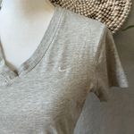 Nike Women’s Classic Grey V-Neck Tee Embroidered Logo Size Medium Photo 1