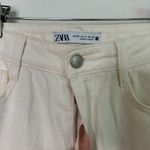 ZARA Off White Denim Straight Leg Jeans Photo 8
