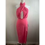 NWT LULUS Flirty Chic Bright Pink Cutout Twist Photo 6