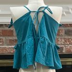 Romeo + Juliet Couture  turquoise ruffled crop top with lace up back / M … Photo 5