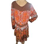 Miss Me  Lightweight Floral Paisley Patterned Long Sleeve Dress Photo 4