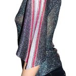 Vintage Cotillion Silver Metallic Striped Blouse M Photo 3