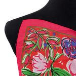 EXPRESS Floral Square Neck Scarf Pink Purple Red Green Photo 4