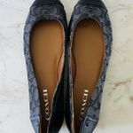 Coach  Chelsea Black Gray Signature Canvas Logo Print Ballerina Flats - US 8.5 Photo 7