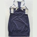 Lululemon No Limits Layered Sports Bra Loose Fit Tank Top Cadet Blue Stripe Sz 4 Photo 14