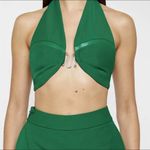 Maniere De Voir  Green Halter Crop Top 4 Photo 1