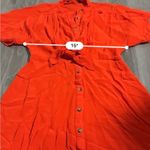 ZARA  Reddish Orange Short Sleeve Button Down Tie Mini‎ Dress Size XS Photo 9