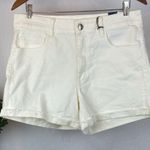 American Eagle Ivory High Rise Denim Bermuda Shorts 14 NEW Photo 0