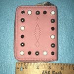 PINKO BAG leather embellished on both sides zipper wallet 4 inside pockets Pink Photo 5