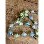 Vintage West Germany Pastel Glass Tulip Flower Beaded Necklace With Green Crysta Size 18 Photo 10