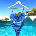 AERIE Tie Dye prints One Piece Swimsuit Blue Size M Photo 1