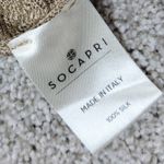 Socapri Silk Tank Dress Womens L Tan White Knit Sleeveless Flowy Italy New Tan Size L Photo 3