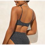 J.Crew NWT  Lana Bikini Top Classic Sculpt Black Ivory Polka Dot Photo 5