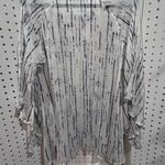 Lavender Brown  White Blue Stripe V Neck Kimono Sleeve Tunic Top Size M Photo 4