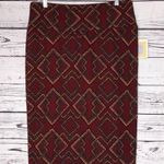 LuLaRoe  NWT Size XL Red Geometric Print Straight Pencil Cassie Skirt Photo 0