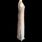 Monash Apparels Sequined Evening Gown With Side Slit Silver Size M Photo 5