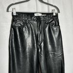 Abercrombie & Fitch Black Vegan Faux Leather Ankle Straight Leg Pants Size 29/8L Photo 2