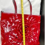 High Fashion Women's Red Flower Patent Tote Bag/Handbag Large SKU 3446 Photo 9