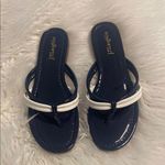 J. McLaughlin  Blue and White Sandals Classic Thong Style size not available Photo 0