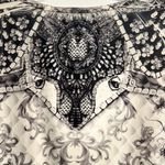 Style & Co Women's Black and White Patterned Top with Studs & Rhinestones Photo 5