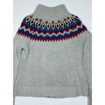Chaps Denim Fair Isle Full Zip Mock Neck Sweater Women's Small Gray Multicolor Size undefined Photo 7