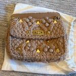 Valentino Garavani Beige Cashmere Medium Roman Stud Bag Photo 0