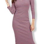 Juicy Couture Thermal Rainbow Striped Bodycon Midi Dress Photo 0