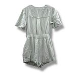 Thakoon‎ Mint Green Romper Women’s Size 10 Linen Blend Tie Front Elastic Waist Photo 3