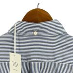 Buck Mason California Oxford Prep Shirt White Blue Stripe Womens Slim Fit XS New Photo 3