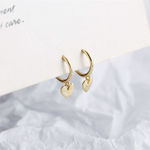 Boutique Heart Huggie Hoop Earrings | Yellow‎ Gold Plated Sterling Silver Photo 2
