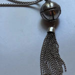 Lucky Brand  Two‎ Tone Scroll Ball Tassel 30" Necklace Tassel Disco Pendant Long Photo 0