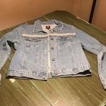 Boom Boom Jeans  EUC Women's Embellished Embroidered Boho Denim Jacket Size L Photo 0