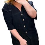 Briggs New York Vintage Black Cropped Blazer Plus Size 22 Short Sleeve 90s Photo 0