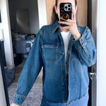 ZARA  Blue Denim Shirt Jacket Photo 0