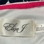 Eliza J Women’s Size 6 Navy Blue White Pink Geometric Print Sheath Mini Dress Photo 4