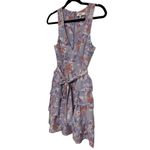 Likely Rana Tiered Ruffle Mini Dress Purple Floral Print Sleeveless Belted Sz 6 Photo 3