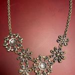 Bib Blue Floral Flowers Statement Necklace Art Deco Design Lobster Adjustable Photo 7