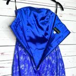 Jessica McClintock Vintage Royal Blue & Silver Strapless Prom Party Dress Size 6 Photo 5