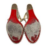 Christian Louboutin Pyradiams 110 Silver Metallic Studded Wedge Sandals EU 39 Photo 7