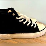 Pep Step Platform Corduroy black lace up sneakers size 8 Photo 0