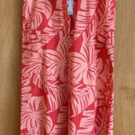 Shore Pants Womens Wide Leg Peach/ Orange Tropical Print Size Small NWT Photo 0