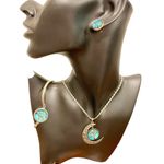 Liebe Engel Bracelet Earrings Necklace Pendant Life Tree Jewelry Set Silver Aqua Photo 0