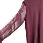 VTG Lady Hampton Nites Wine Chiffon Tiered Dress Sheer Sleeves Sz 22 US Made New Red Photo 2