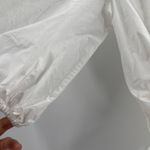 Ganni  Womens White V Neck Wrap Top Three Quarter Puff Sleeve Size Small Photo 5