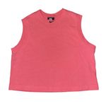 Nike  neon pink black embroidered collar swoosh logo tank top women’s size large Photo 0