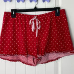 Hue EUC ‎ women’s red pink heart spotted drawstring pajama pj shorts summer XL Photo 0