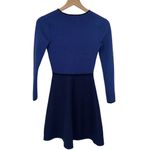 Club Monaco Fit & Flare Mini Sweater Dress Knit Polka Dot Long Sleeve XS Photo 1